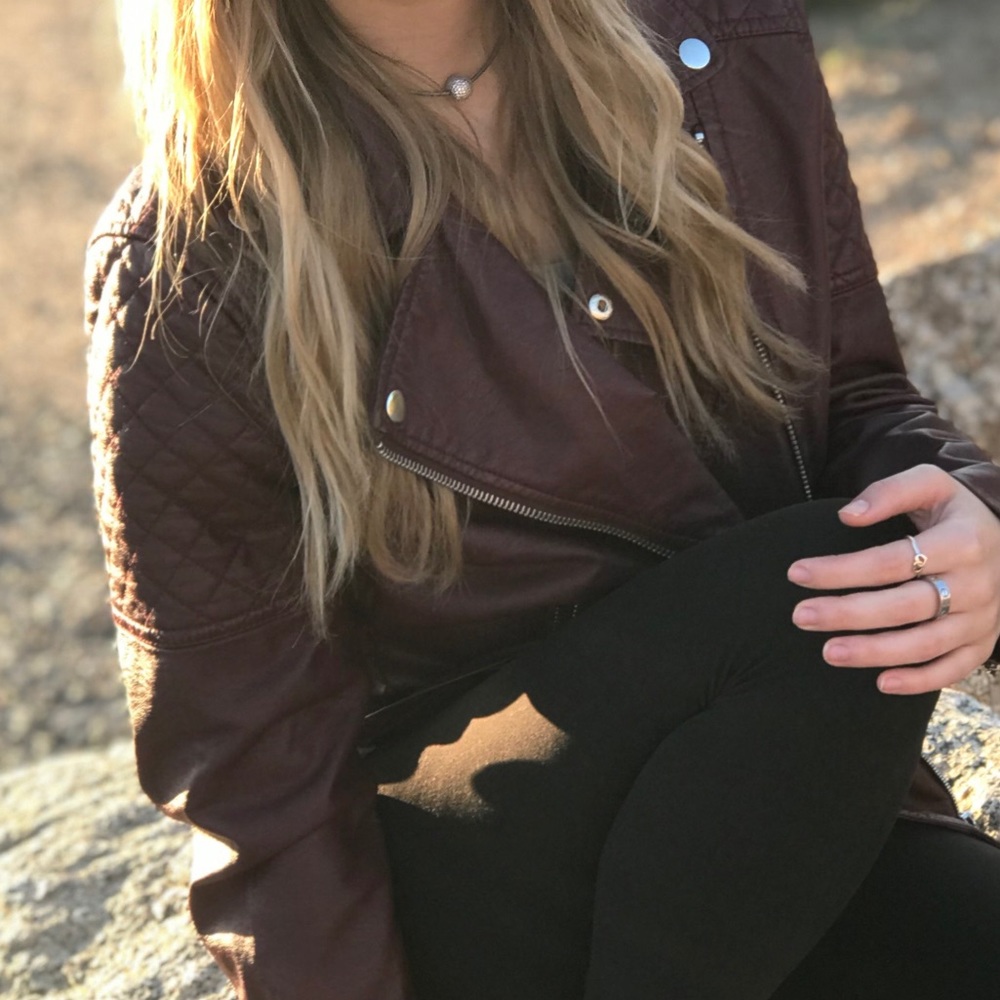 Burgundy leather jacket
